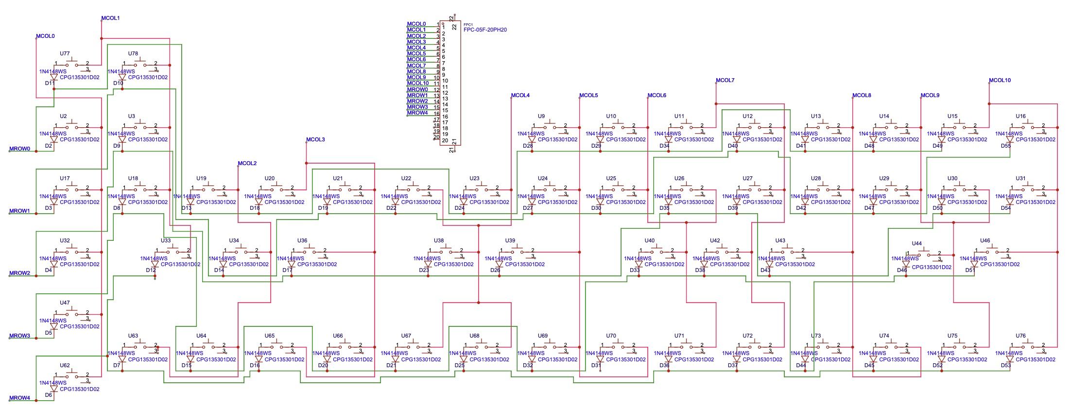Keyboard Matrix schematic